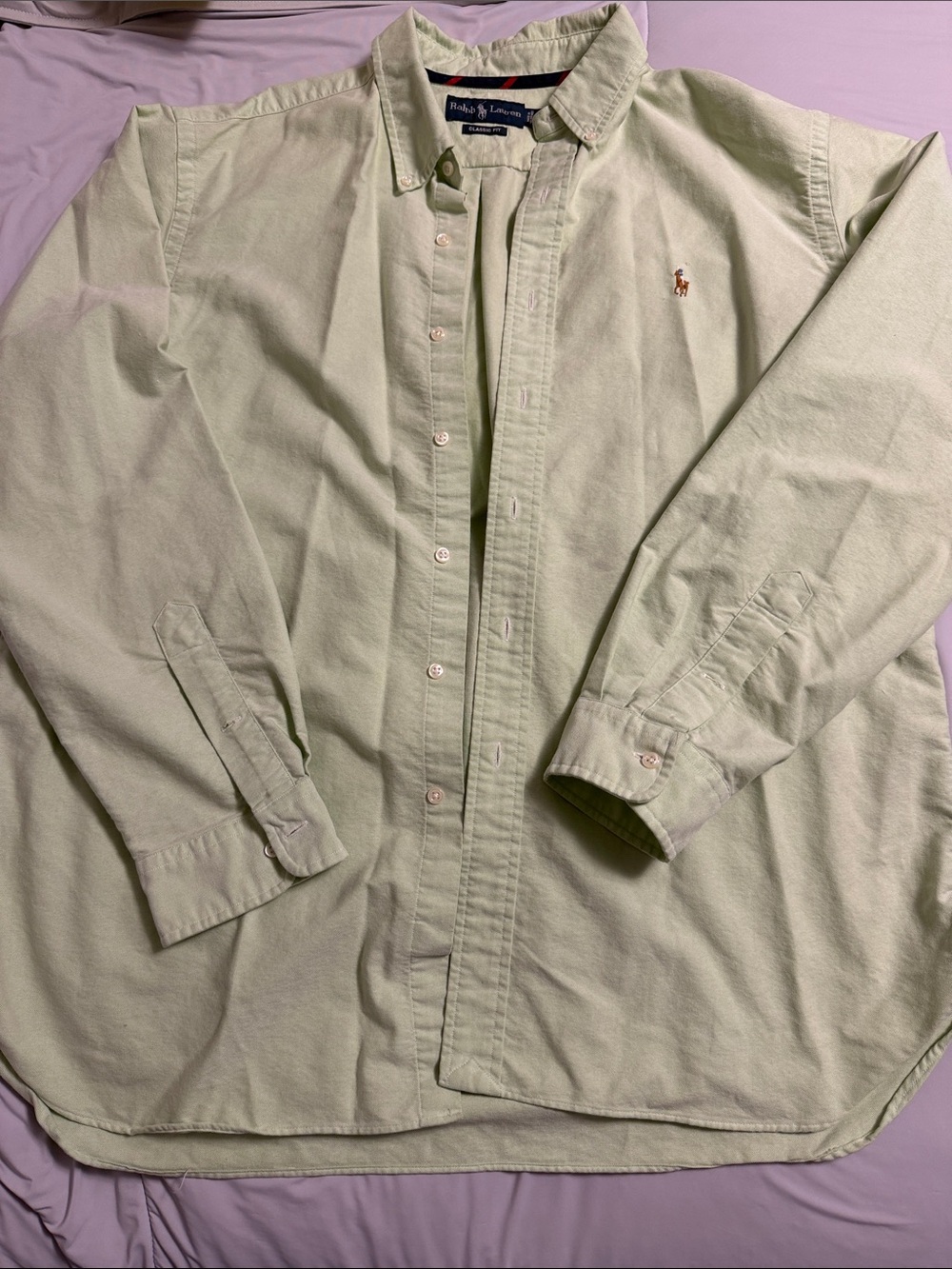 Ralph Lauren Light Green Button-Down Oxford Shirt